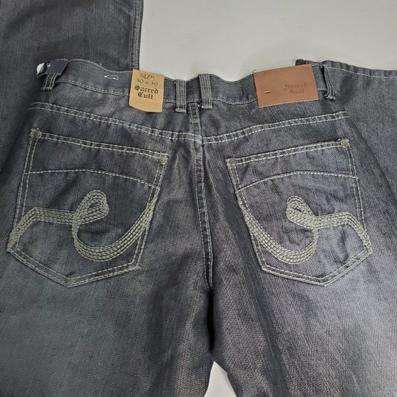 Sacred Cult Men's Metallic Blue Jeans 30x30 New - Picture 2 of 8